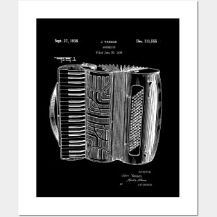 Accordion Player Gift - Accordion Blueprint 1938 Posters and Art